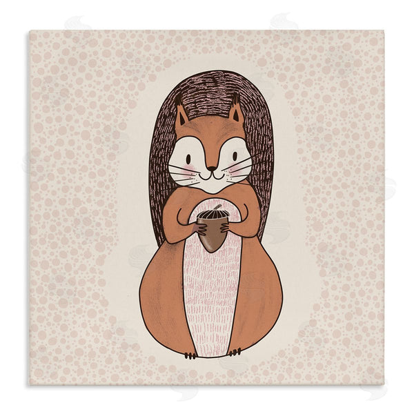 stupell industries Birgit Maria Kiennast | Squirrel With Acorn Patterned Shapes Woodland Animal Wall Art