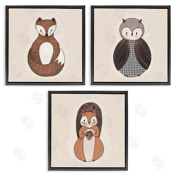 Stupell Industries Birgit Maria Kiennast | Stylized Forest Animal Portraits Kids Wall Art