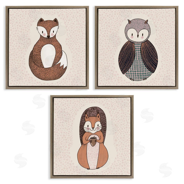 Stupell Industries Birgit Maria Kiennast | Stylized Forest Animal Portraits Kids Wall Art