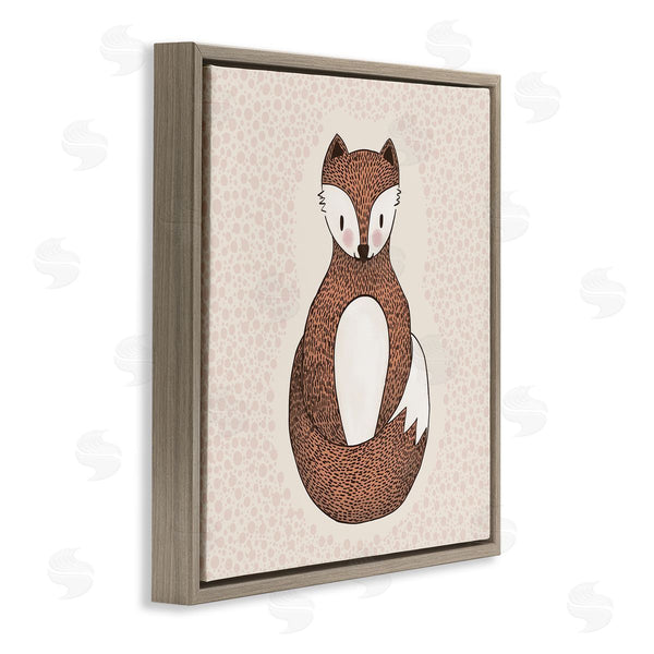 Stupell Industries Birgit Maria Kiennast | Whimsical Fox Spotted Pattern Polka Dot Border Wall Art