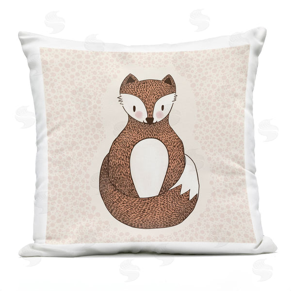 Stupell Industries Birgit Maria Kiennast | Whimsical Smiling Fox Printed Throw Pillow