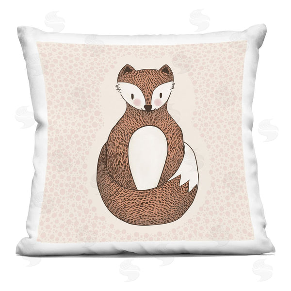 stupell industries Birgit Maria Kiennast | Whimsical Smiling Fox Printed Throw Pillow