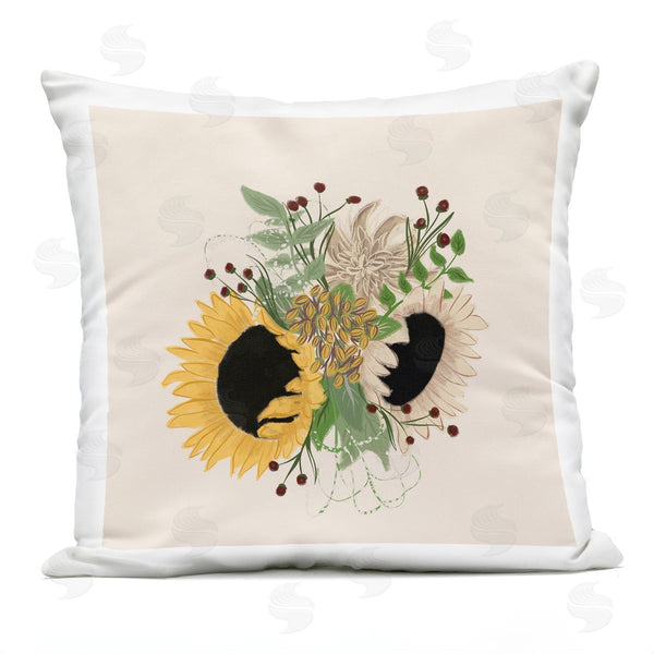 Stupell Industries Birgit Maria Kiennast | Wild Sunflower Bouquet Varied Botanicals Printed Throw Pillow