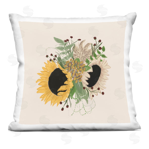 stupell industries Birgit Maria Kiennast | Wild Sunflower Bouquet Varied Botanicals Printed Throw Pillow