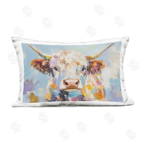 Stupell Industries Blakely Bering | Expressive Brushed Highland Cow Printed Throw Pillow