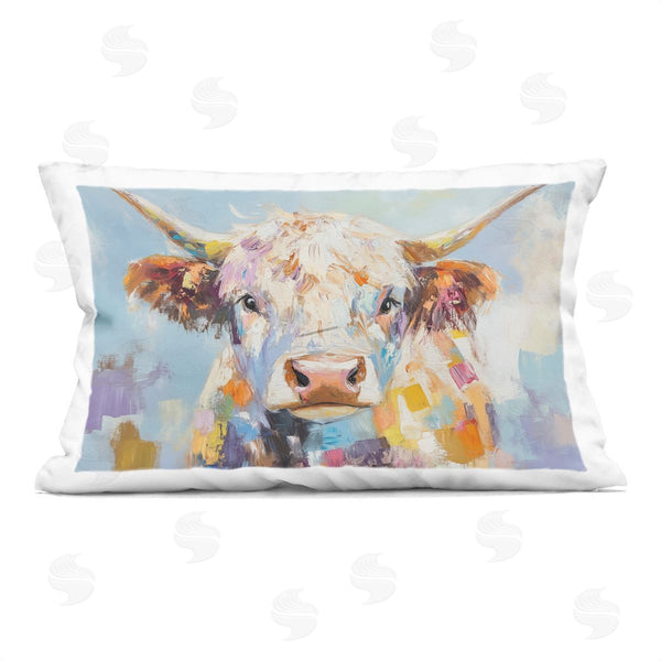 stupell industries Blakely Bering | Expressive Brushed Highland Cow Printed Throw Pillow