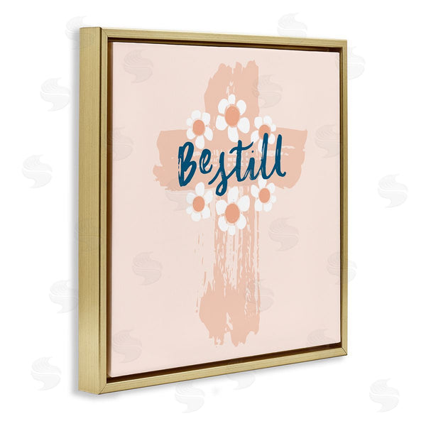 Stupell Industries Blue Chair Blessing | Be Still Pastel Cross