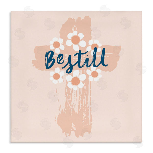 stupell industries Blue Chair Blessing | Be Still Pastel Cross
