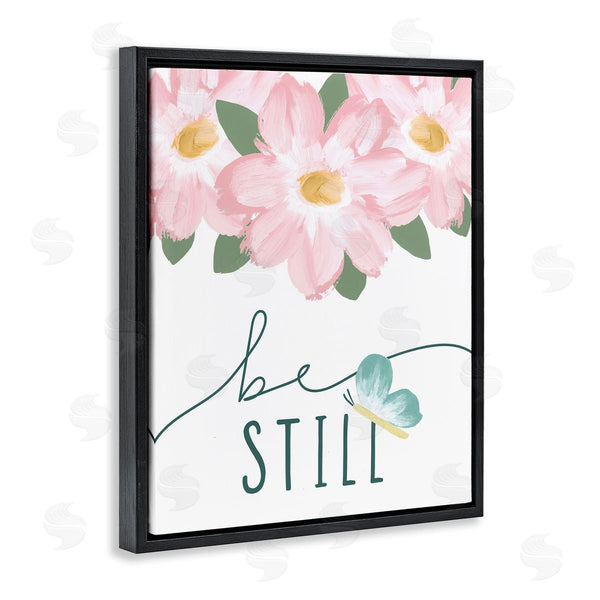 Stupell Industries Blue Chair Blessing | Be Still With Florals