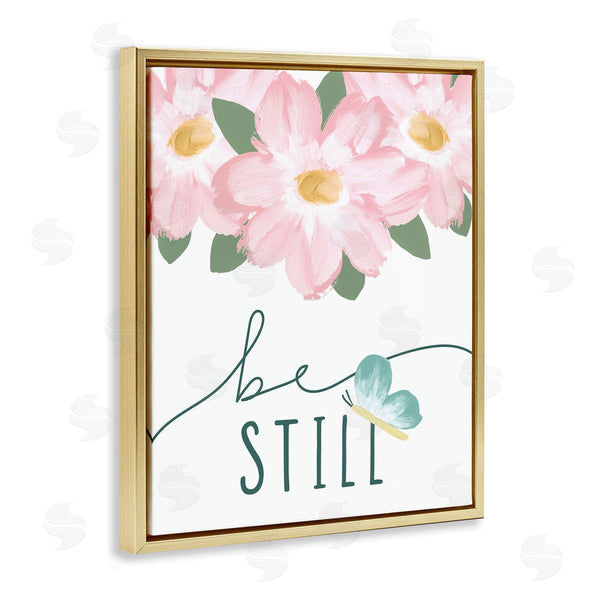 Stupell Industries Blue Chair Blessing | Be Still With Florals