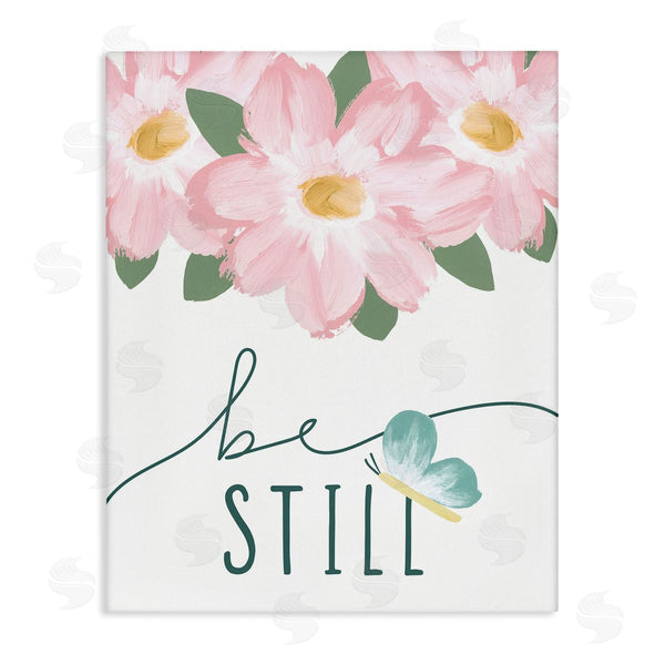 stupell industries Blue Chair Blessing | Be Still with Florals