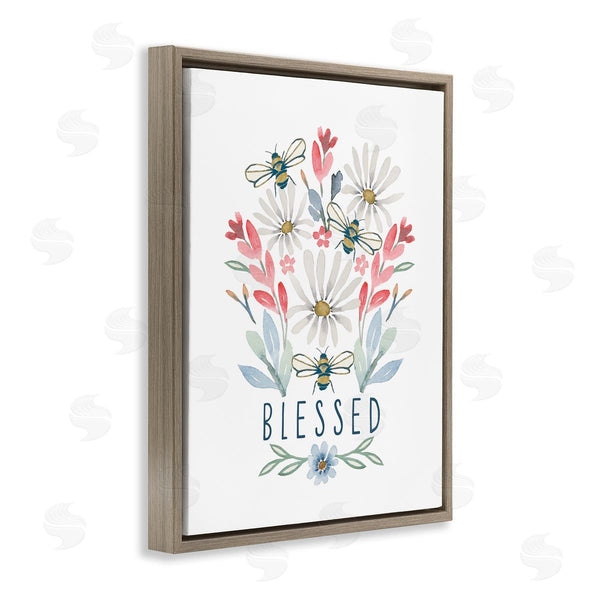 Stupell Industries Blue Chair Blessing | Blessed Floral Sprigs