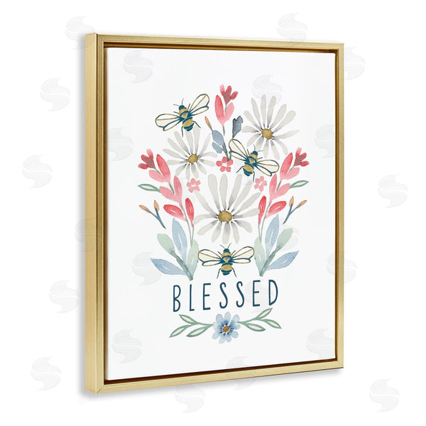 Stupell Industries Blue Chair Blessing | Blessed Floral Sprigs