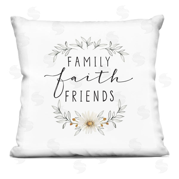 stupell industries Blue Chair Blessing | Family Faith & Friends Garland Printed Throw Pillow