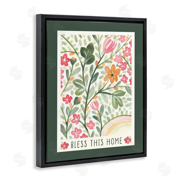 Stupell Industries Blue Chair Blessing | Floral Bless Phrase