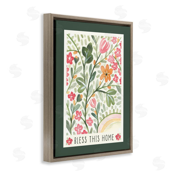 Stupell Industries Blue Chair Blessing | Floral Bless Phrase