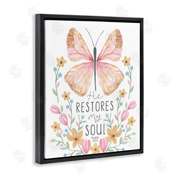 Stupell Industries Blue Chair Blessing | Floral Restores My Soul