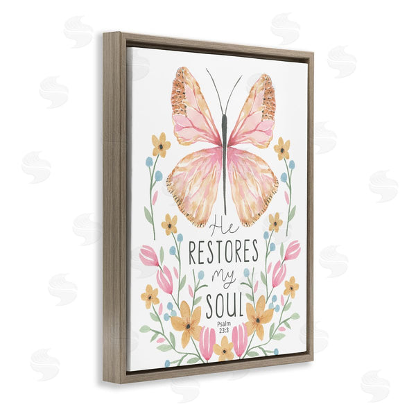 Stupell Industries Blue Chair Blessing | Floral Restores My Soul