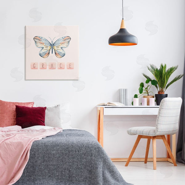 Stupell Industries Blue Chair Blessing | Grace With Butterfly Wall Art