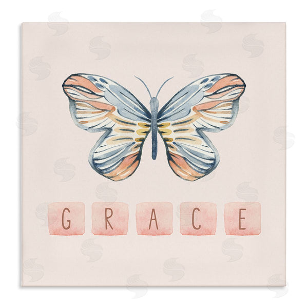 stupell industries Blue Chair Blessing | Grace with Butterfly Wall Art