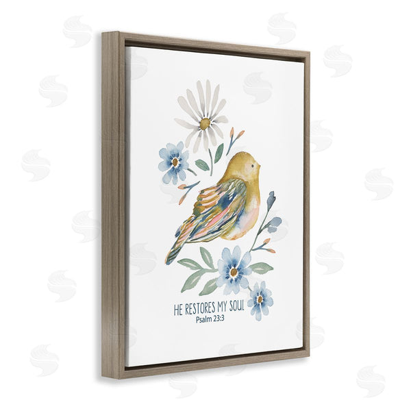 Stupell Industries Blue Chair Blessing | He Restores My Soul Wall Art