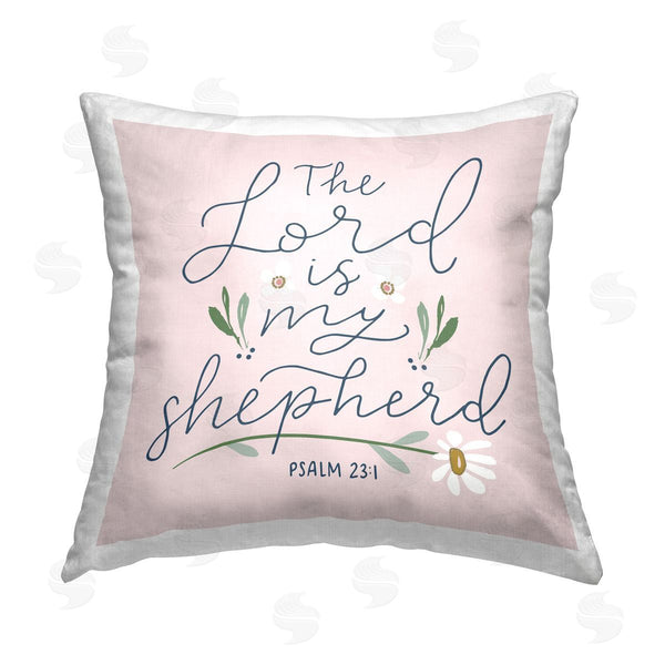 stupell industries Blue Chair Blessing | Lord Is My Shepherd Printed Throw Pillow