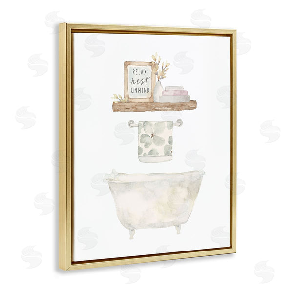 Stupell Industries Blue Chair Blessing | Relax Unwind Minimal Bath