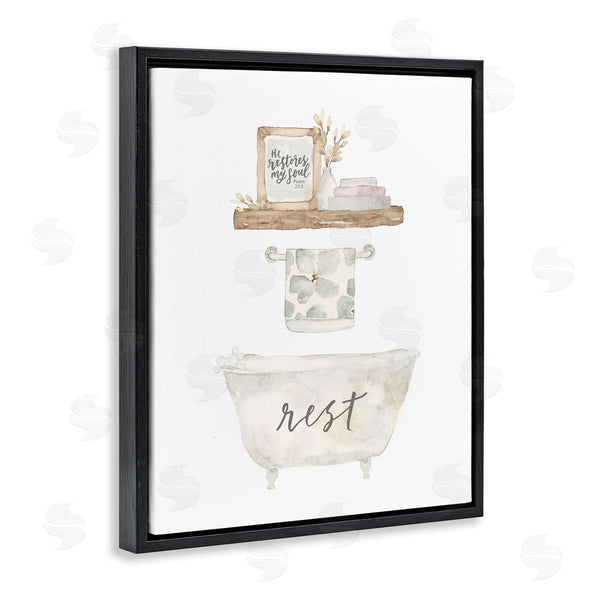 Stupell Industries Blue Chair Blessing | Restful Proverb Bathtub