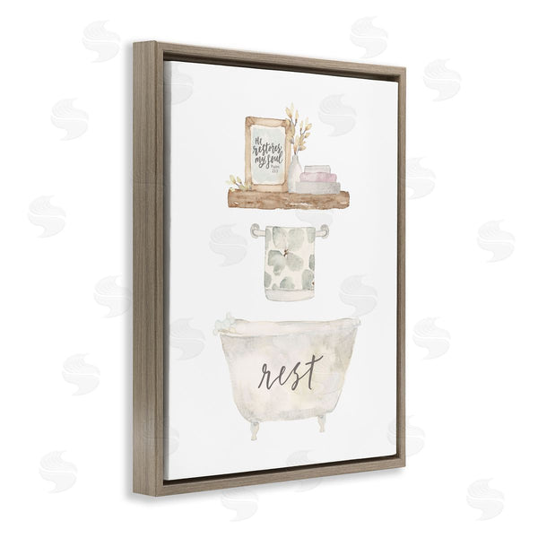 Stupell Industries Blue Chair Blessing | Restful Proverb Bathtub