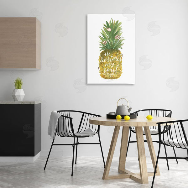 Stupell Industries Blue Chair Blessing | Restores My Soul Pineapple Wall Art