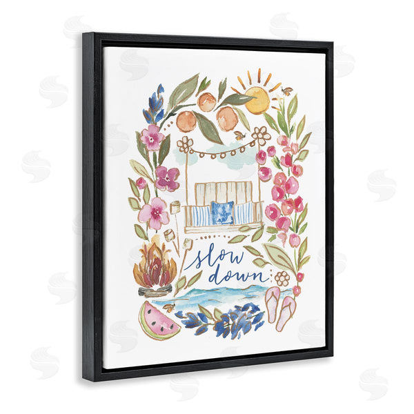 Stupell Industries Blue Chair Blessing | Slow Down Summer Florals Wall Art