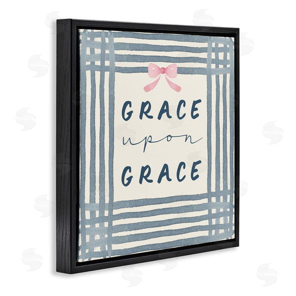 Stupell Industries Blue Chair Blessing | Upon Grace With Pink Bow
