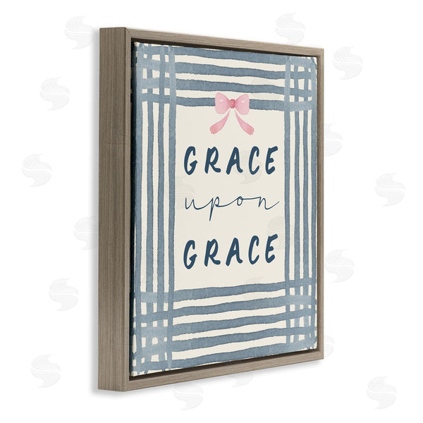 Stupell Industries Blue Chair Blessing | Upon Grace With Pink Bow