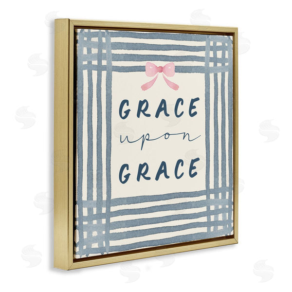 Stupell Industries Blue Chair Blessing | Upon Grace With Pink Bow