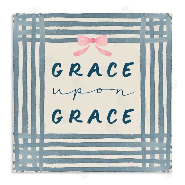 stupell industries Blue Chair Blessing | Upon Grace with Pink Bow