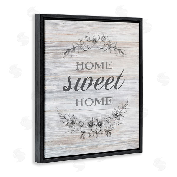 Stupell Industries Bluebird Barn | Home Sweet Home Floral Stencil Ornament Rustic Sign Wall Art