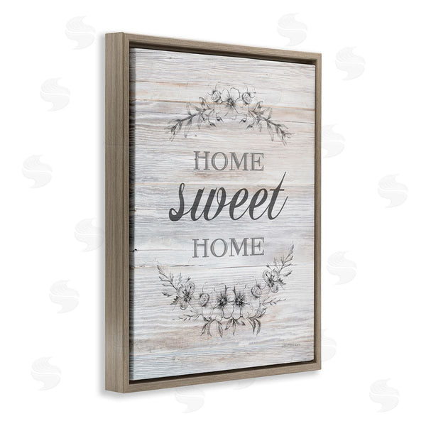 Stupell Industries Bluebird Barn | Home Sweet Home Floral Stencil Ornament Rustic Sign Wall Art