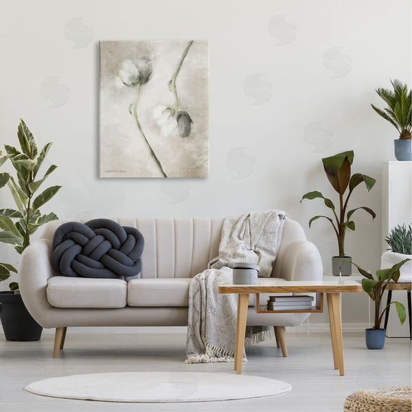 Stupell Industries Bluebird Barn | White Floral Stems Botanical Vintage Rose Blossom Painting Wall Art