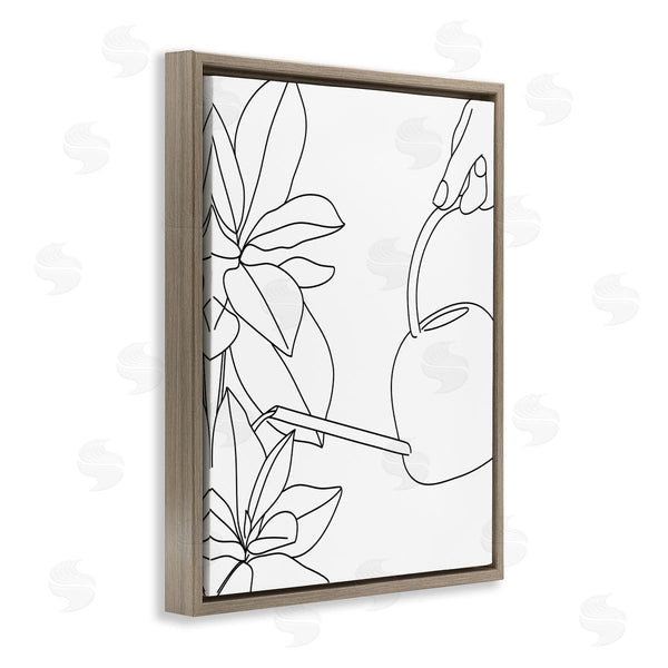 Stupell Industries BlursByAI | Watering Can And Spring Florals Modern Minimal Linework Wall Art