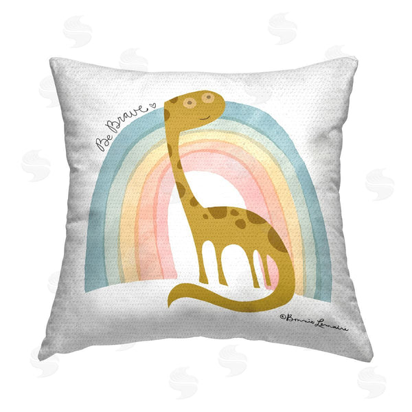 Stupell Industries Bonnie Lemaire | Be Brave Dino Phrase Printed Throw Pillow