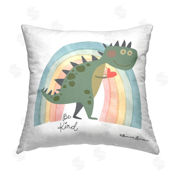 stupell industries Bonnie Lemaire | Be Kind Dino Phrase Printed Throw Pillow