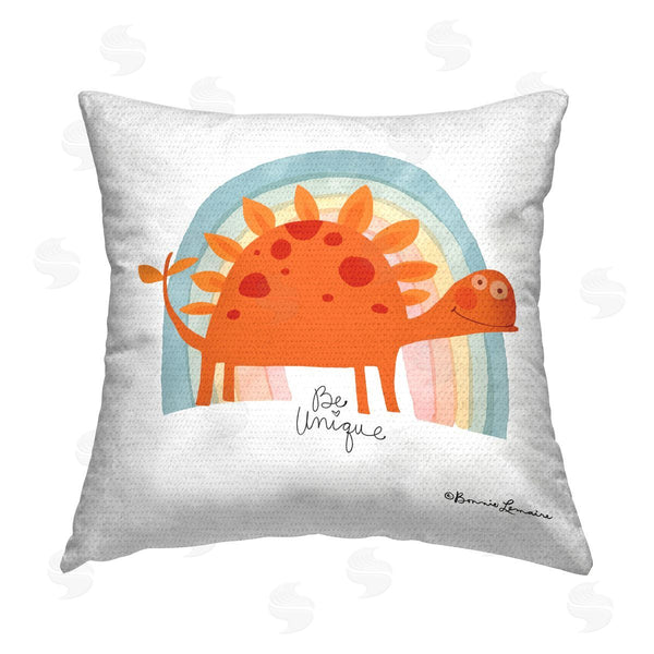 Stupell Industries Bonnie Lemaire | Be Unique Dinosaur Printed Throw Pillow