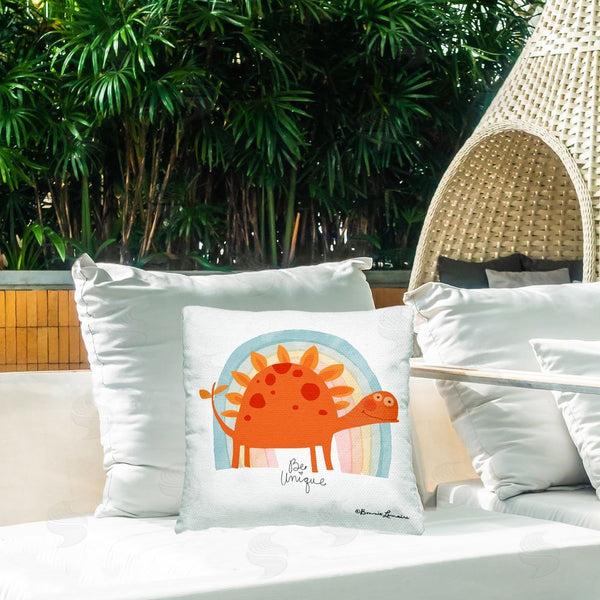 Stupell Industries Bonnie Lemaire | Be Unique Dinosaur Printed Throw Pillow