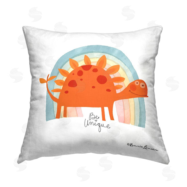 stupell industries Bonnie Lemaire | Be Unique Dinosaur Printed Throw Pillow