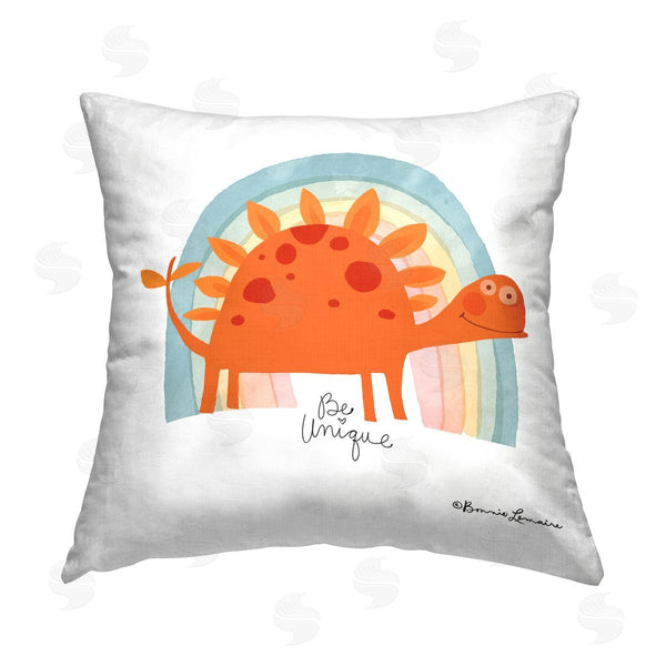 stupell industries Bonnie Lemaire | Be Unique Dinosaur Printed Throw Pillow