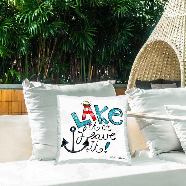 Stupell Industries Bonnie Lemaire | Whimsical Lake Phrase Printed Throw Pillow