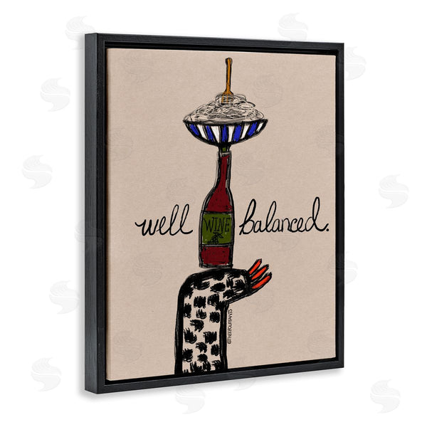 Stupell Industries Bouffants & Broken Hearts | Well Balanced Wine & Pasta