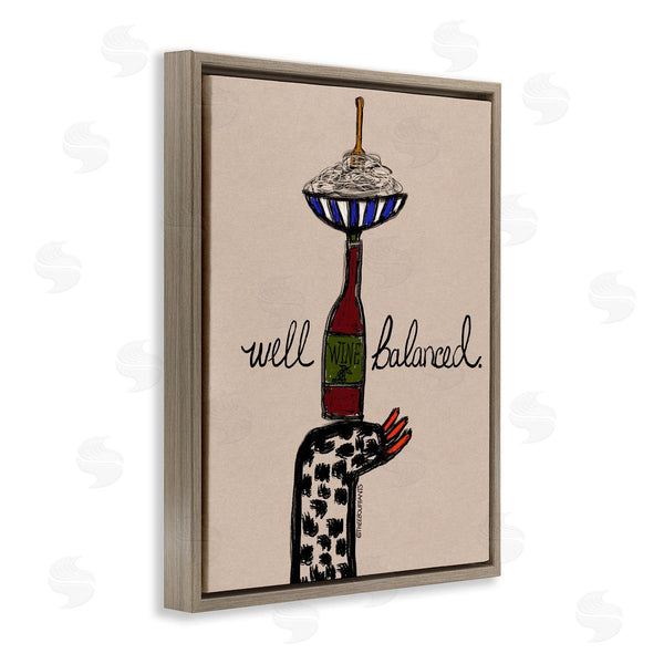 Stupell Industries Bouffants & Broken Hearts | Well Balanced Wine & Pasta