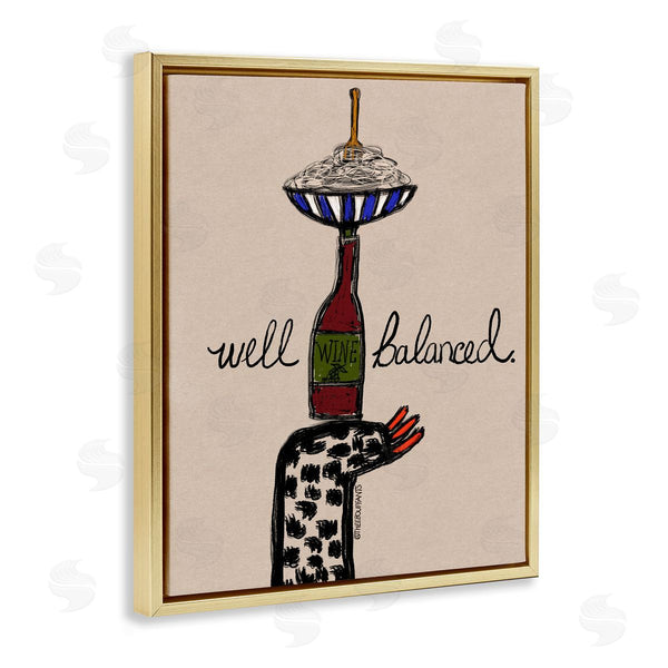 Stupell Industries Bouffants & Broken Hearts | Well Balanced Wine & Pasta