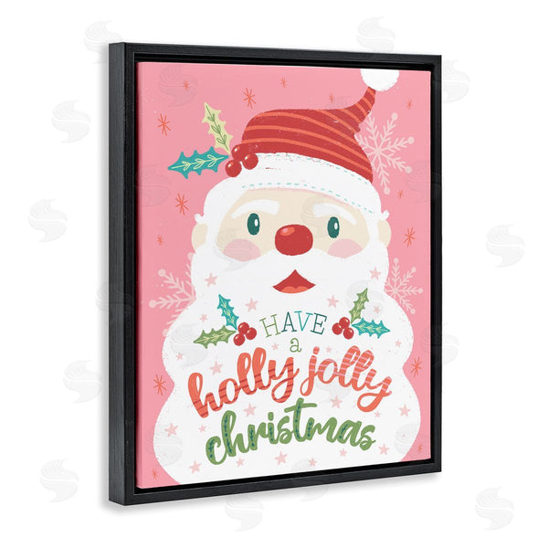 Stupell Industries Brandi Powell | Holly Jolly Santa On Pink